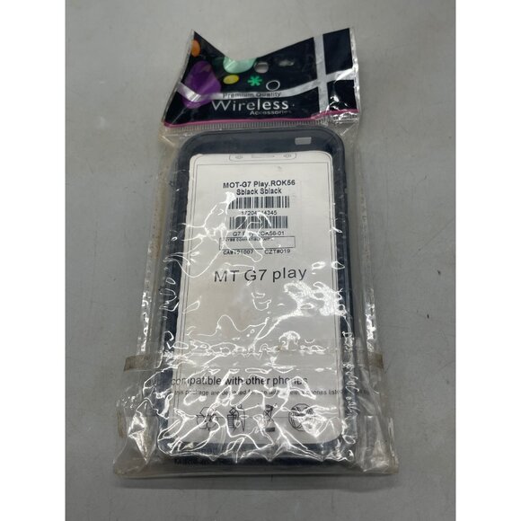 premium quality wireless accessories case mot G7 play rok56 sblack 3x6" NEW - Picture 2 of 4